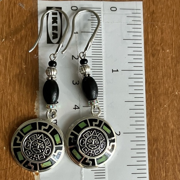 NWT AtriaMinerals agate earrings with Mexican pendant - Picture 3 of 3